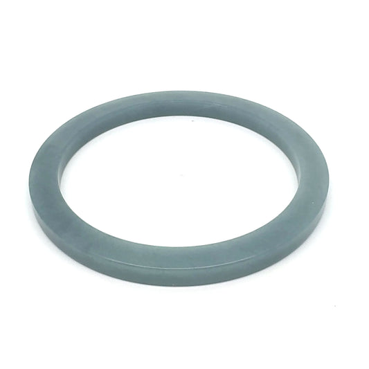 60 mm Celestial Blue Guatemalan Jadeite Square-Edge Bangle, Earthy Grey-Green
