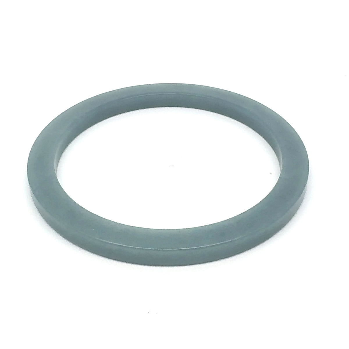 60 mm Celestial Blue Guatemalan Jadeite Square-Edge Bangle, Earthy Grey-Green