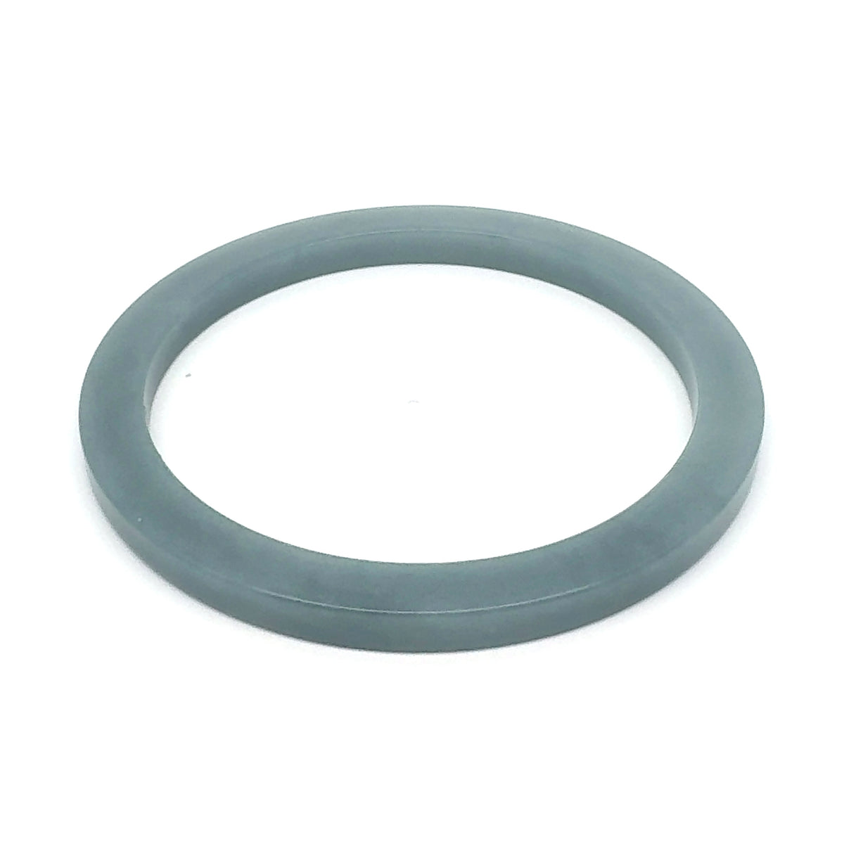 60 mm Celestial Blue Guatemalan Jadeite Square-Edge Bangle, Earthy Grey-Green