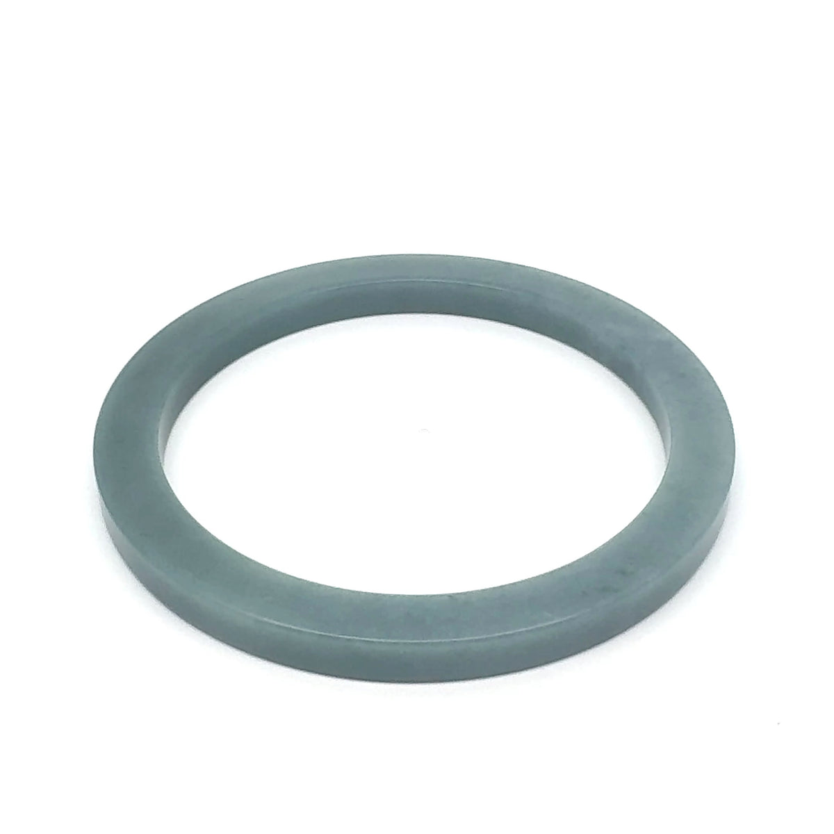 56 mm Celestial Blue Guatemalan Jadeite Square-Edge Bangle, Grey-Green