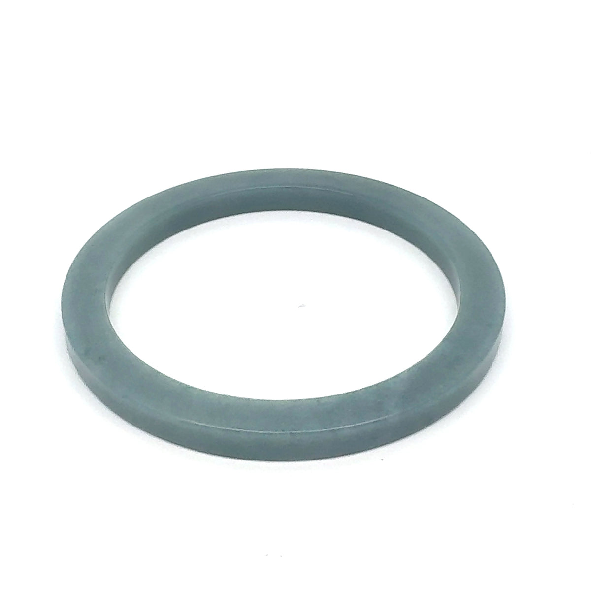 56 mm Celestial Blue Guatemalan Jadeite Square-Edge Bangle, Grey-Green