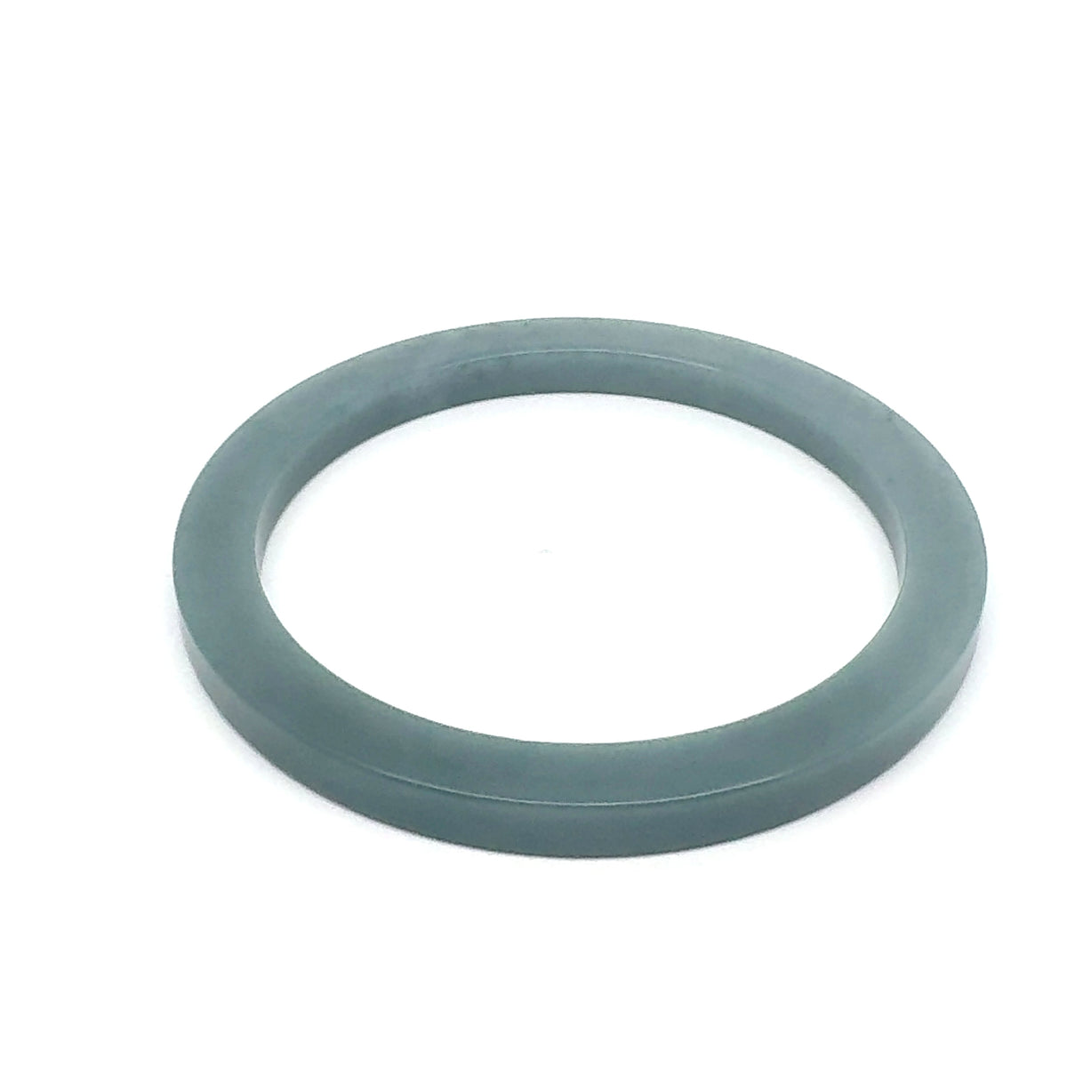 56 mm Celestial Blue Guatemalan Jadeite Square-Edge Bangle, Grey-Green