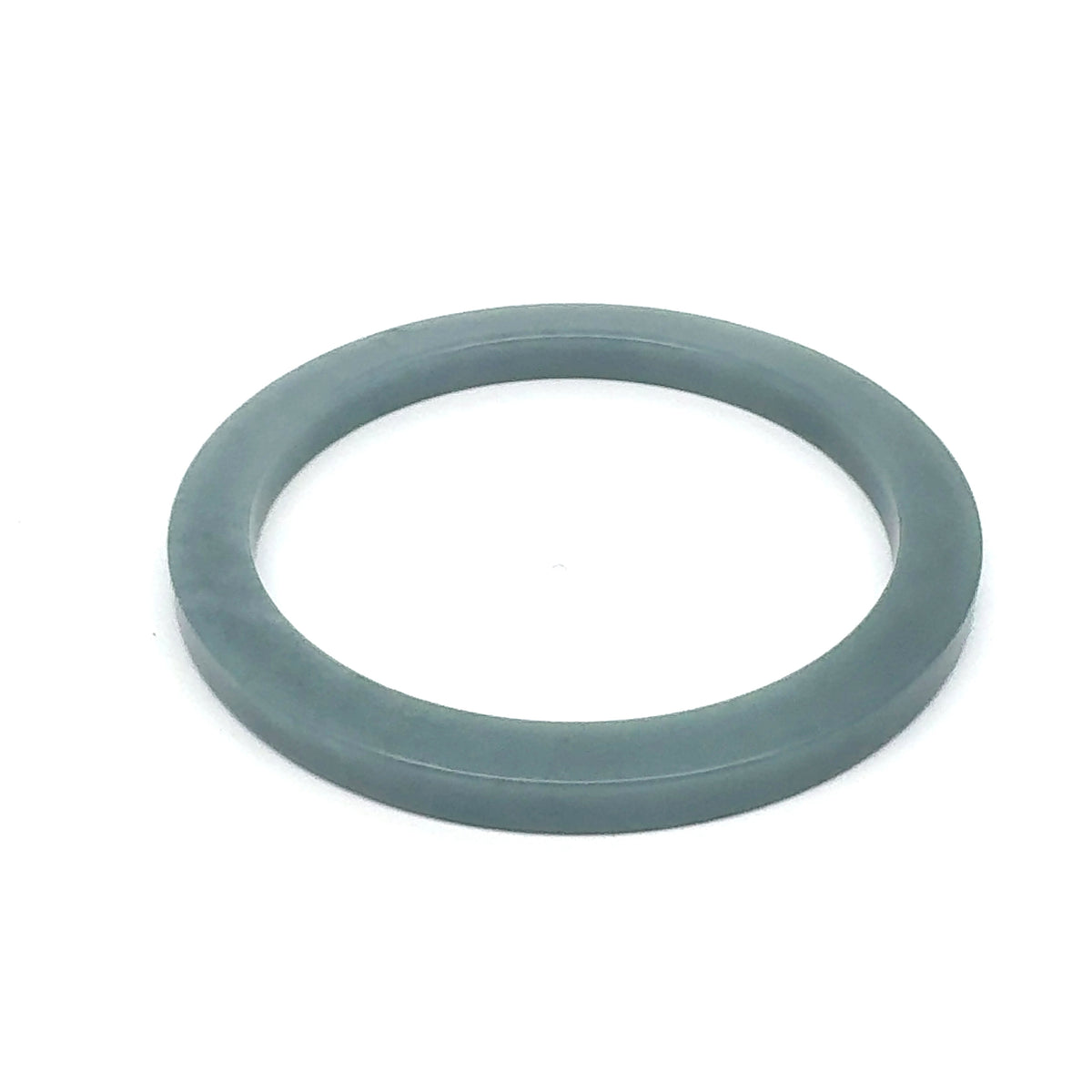 56 mm Celestial Blue Guatemalan Jadeite Square-Edge Bangle, Grey-Green