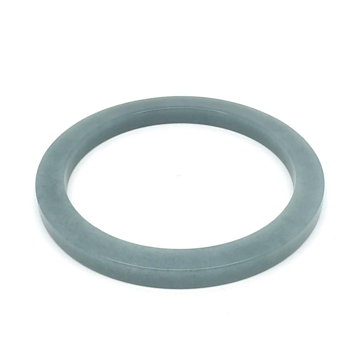 58 mm Celestial Blue Guatemalan Jadeite Square-Edge Bangle, Grey-Green