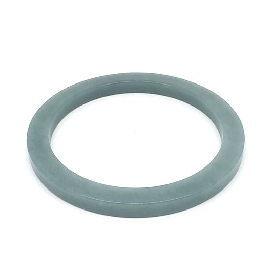 58 mm Celestial Blue Guatemalan Jadeite Square-Edge Bangle, Grey-Green