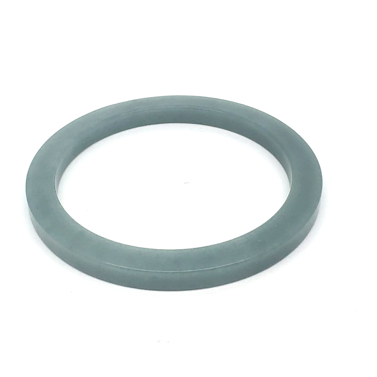 58 mm Celestial Blue Guatemalan Jadeite Square-Edge Bangle, Grey-Green