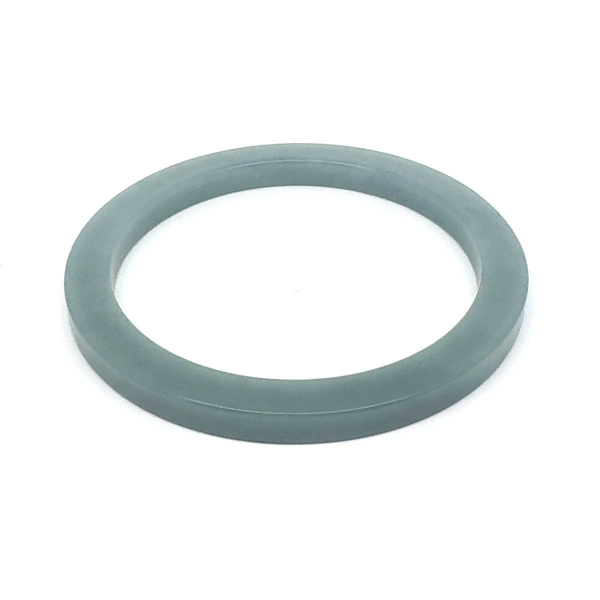 58 mm Celestial Blue Guatemalan Jadeite Square-Edge Bangle, Grey-Green