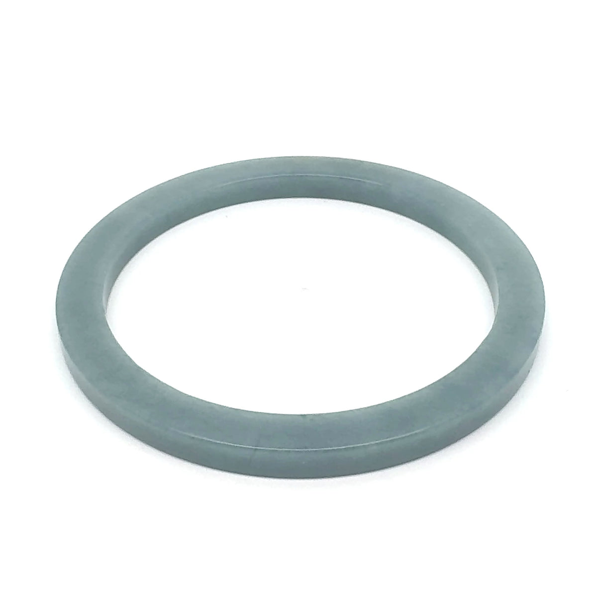 60 mm Celestial Blue Guatemalan Jadeite Square-Edge Solid Bangle