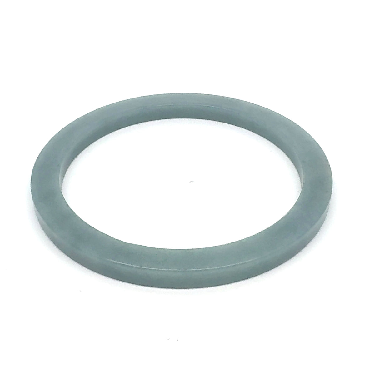 60 mm Celestial Blue Guatemalan Jadeite Square-Edge Solid Bangle