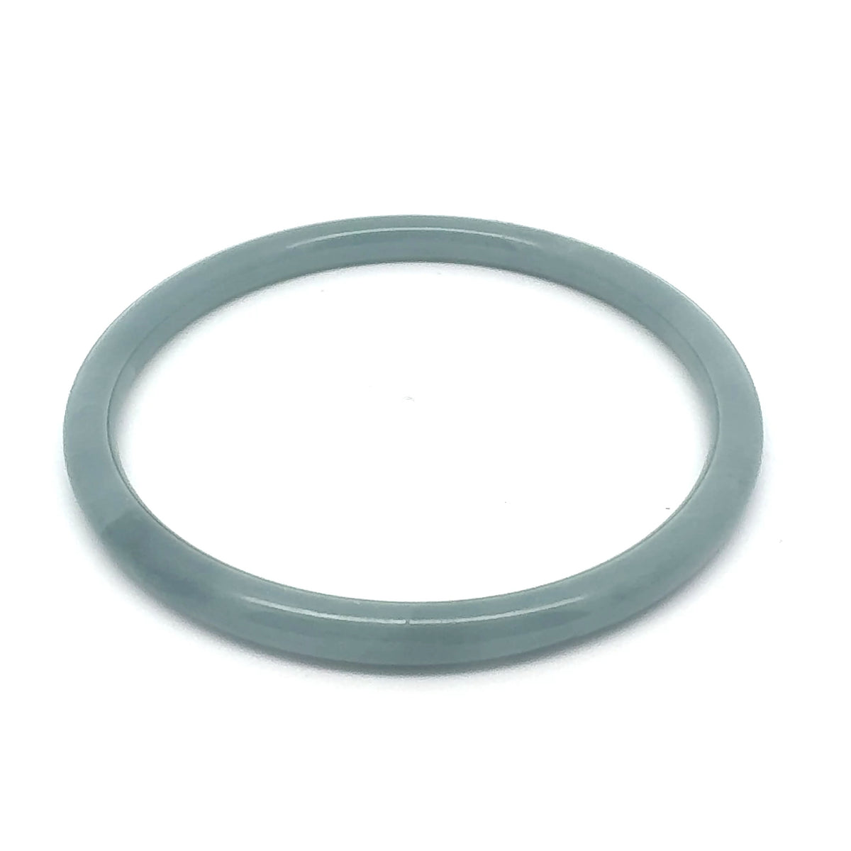 63 mm Celestial Blue Guatemalan Jadeite Thin Full-Round Hololith Bangle