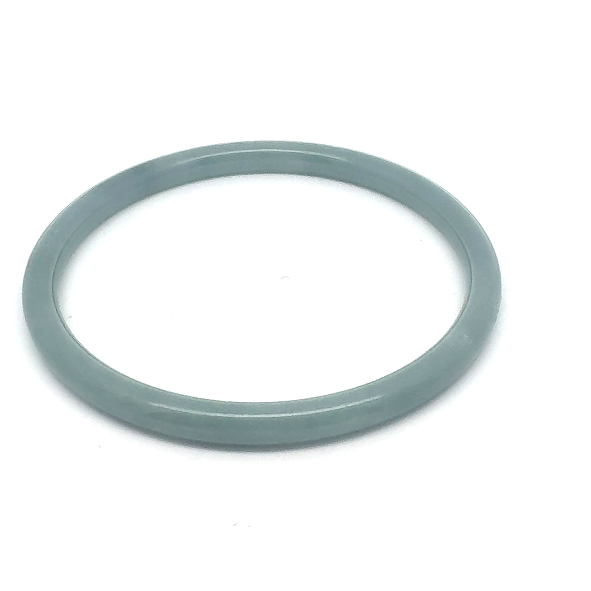 63 mm Celestial Blue Guatemalan Jadeite Thin Full-Round Hololith Bangle