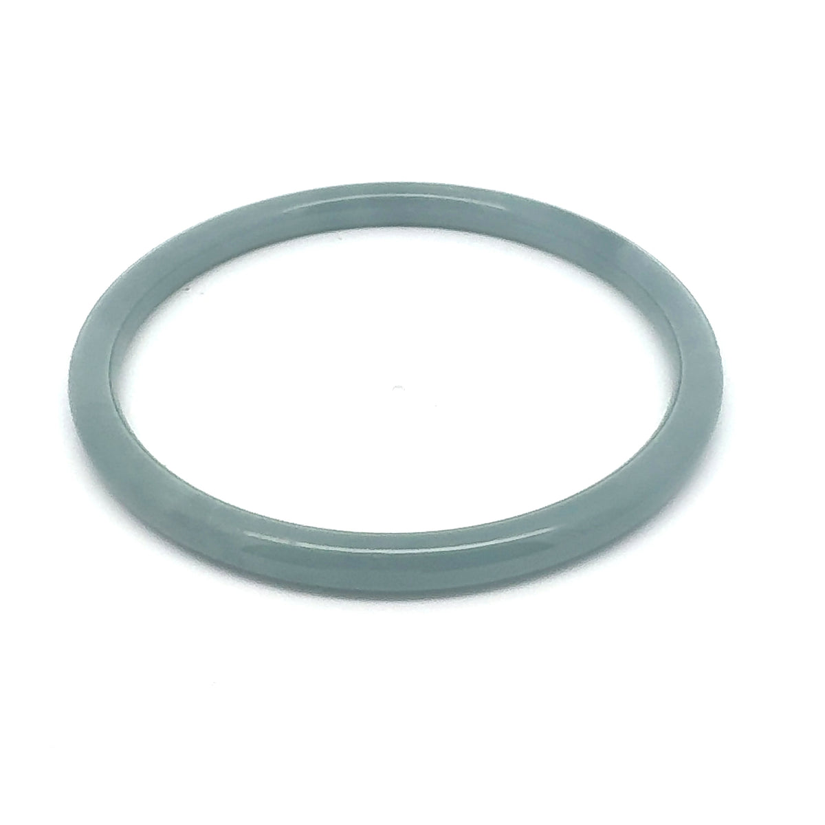 63 mm Celestial Blue Guatemalan Jadeite Thin Full-Round Hololith Bangle
