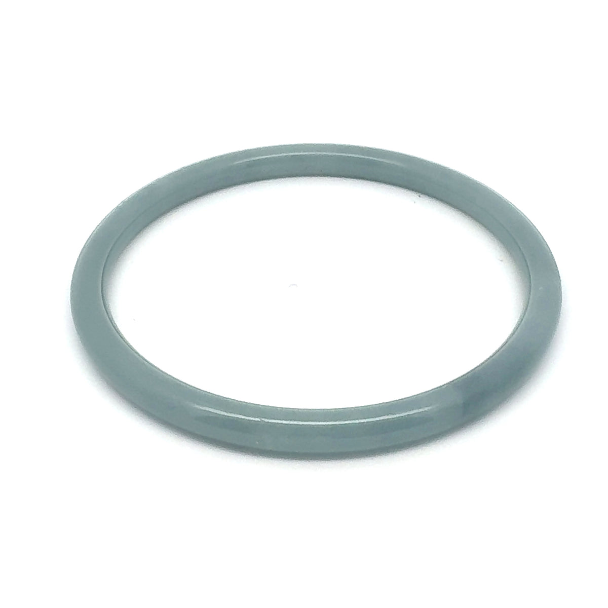 63 mm Celestial Blue Guatemalan Jadeite Thin Full-Round Hololith Bangle