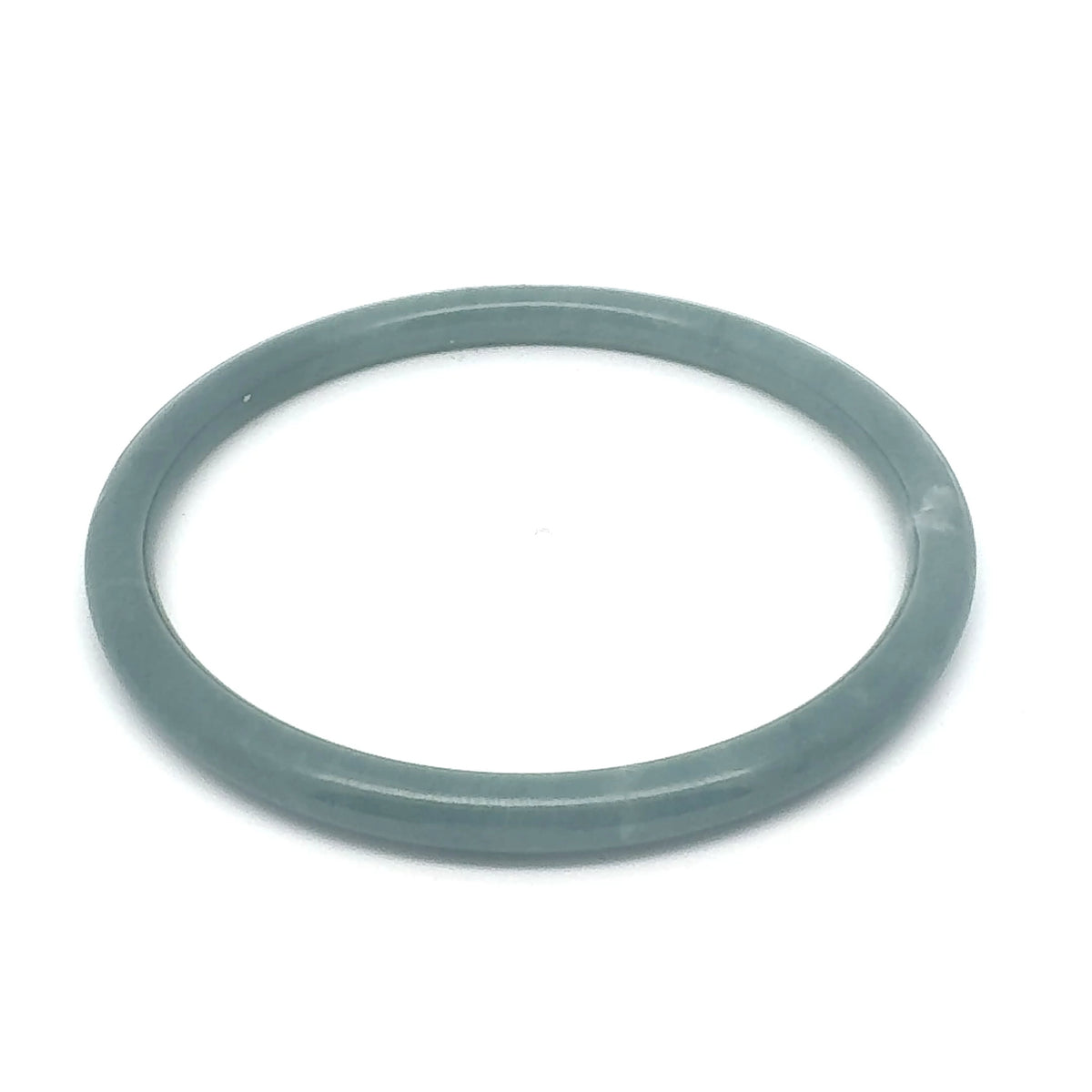 63 mm Grey-Blue Celestial Blue Jadeite Thin Hololith Full-Round Bangle