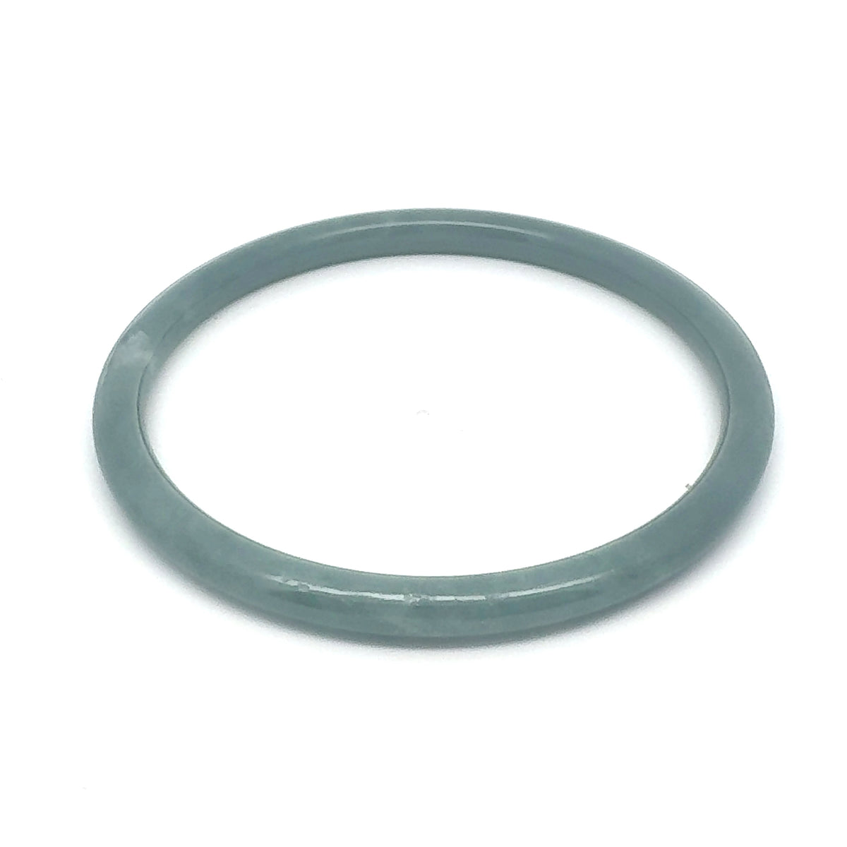 63 mm Grey-Blue Celestial Blue Jadeite Thin Hololith Full-Round Bangle