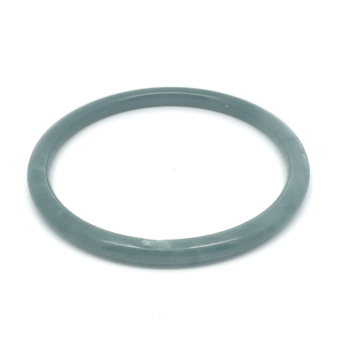 63 mm Grey-Blue Celestial Blue Jadeite Thin Hololith Full-Round Bangle