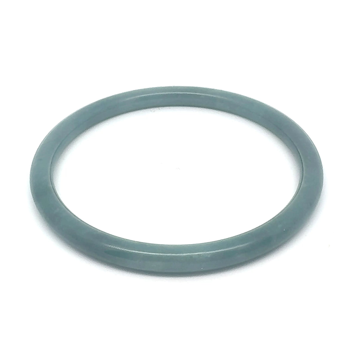 62.5 mm Celestial Blue Jadeite Thin Full-Round Hololith Bangle, Grayish-Blue