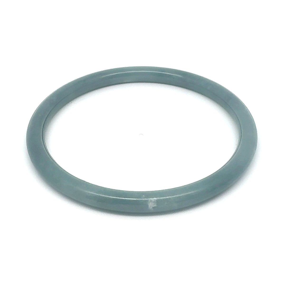 62.5 mm Celestial Blue Jadeite Thin Full-Round Hololith Bangle, Grayish-Blue