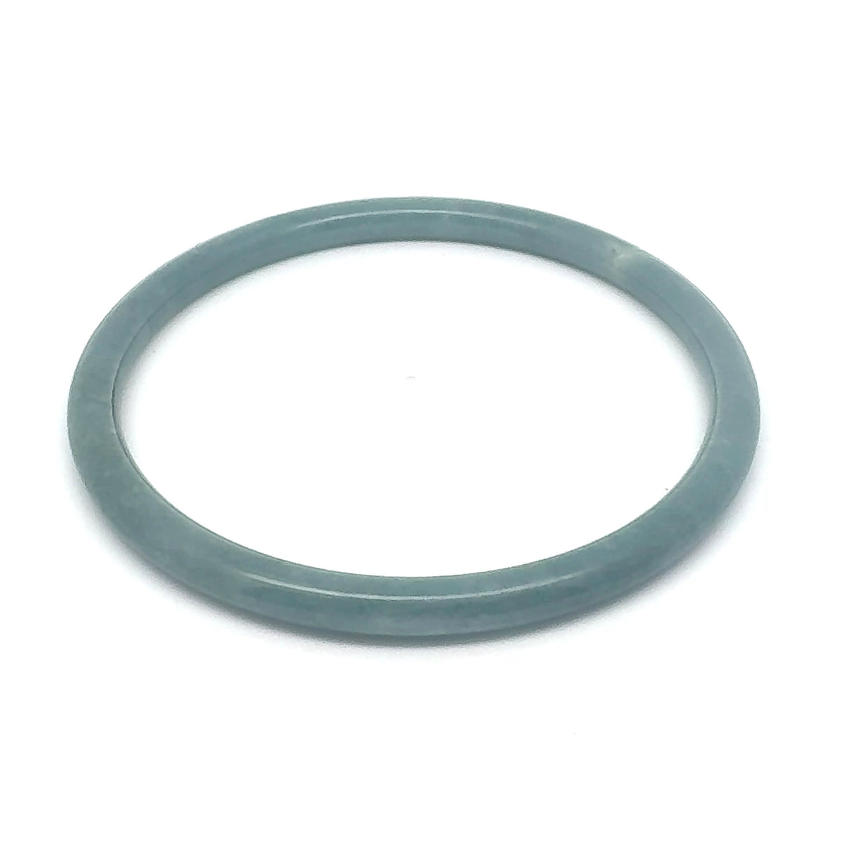 63 mm Blue-Grey Celestial Blue Guatemalan Jadeite Thin Full-Round Bangle