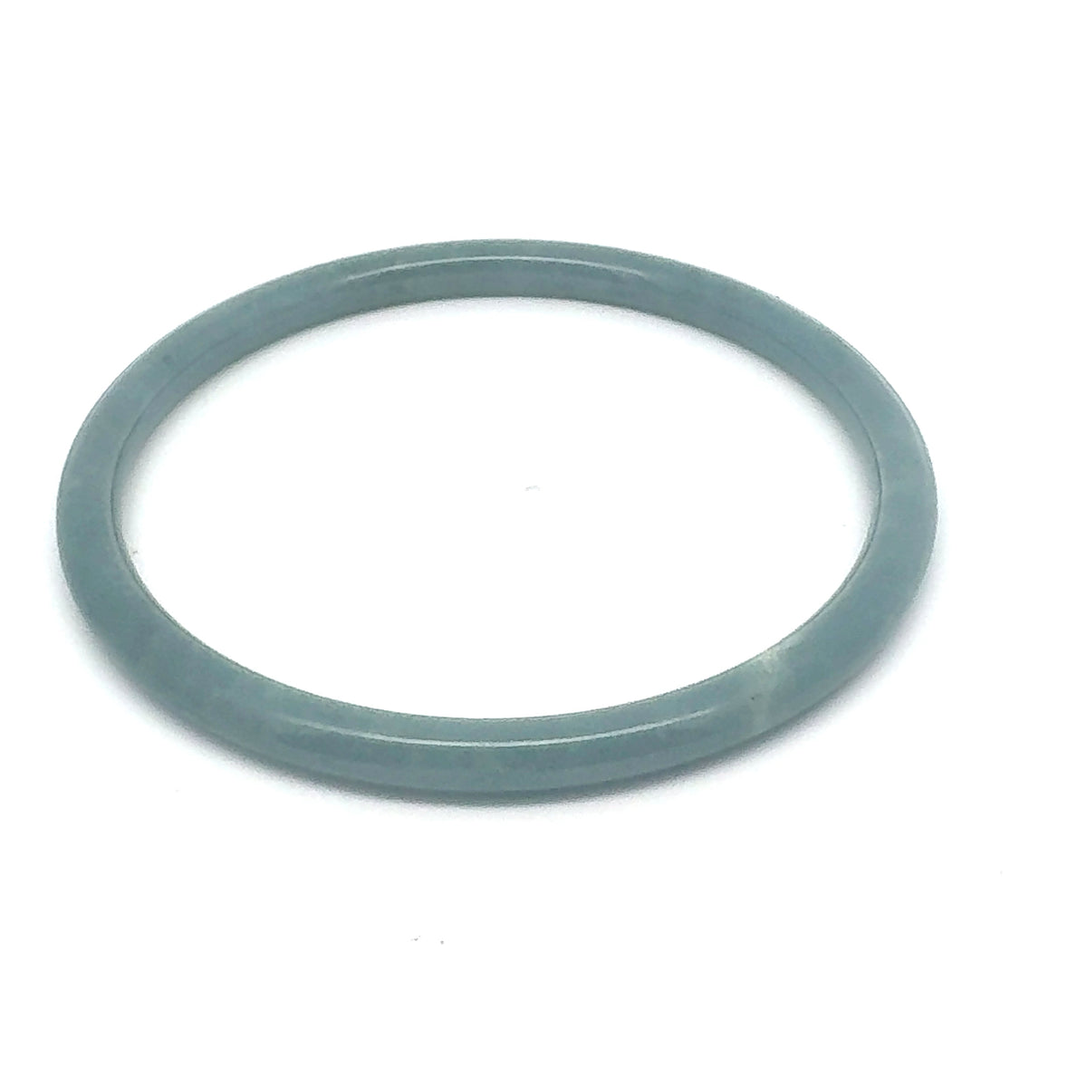 63 mm Blue-Grey Celestial Blue Guatemalan Jadeite Thin Full-Round Bangle