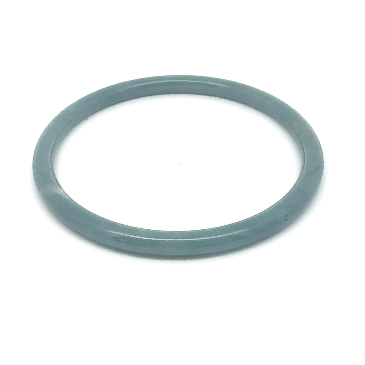 63 mm Blue-Grey Celestial Blue Guatemalan Jadeite Thin Full-Round Bangle