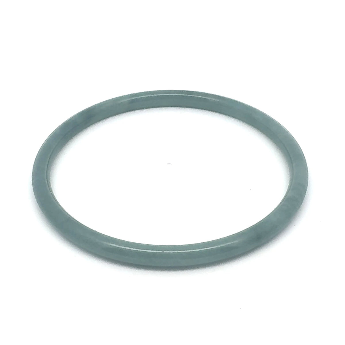 63 mm Grey-Blue Celestial Blue Jadeite Thin Full-Round Hololith Bangle