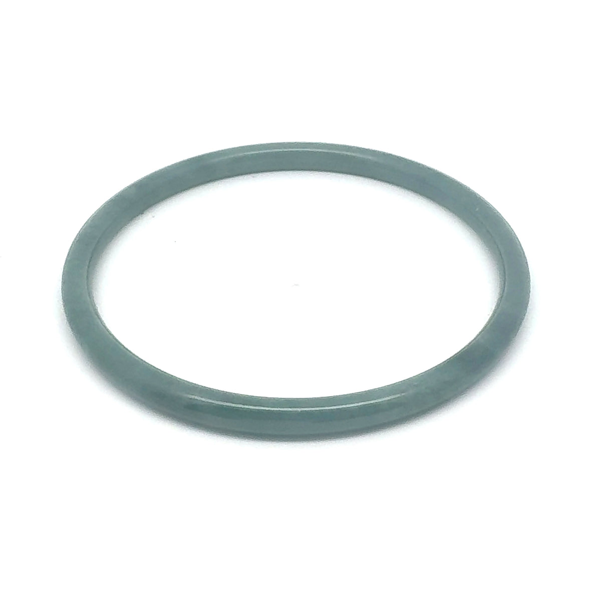 63 mm Grey-Blue Celestial Blue Jadeite Thin Full-Round Hololith Bangle