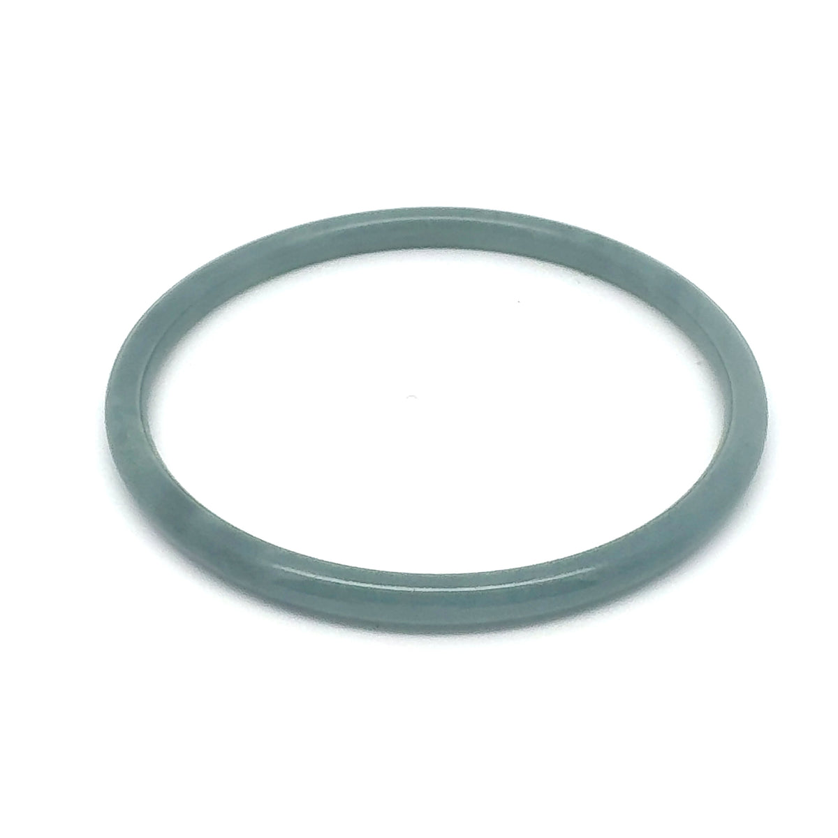 63 mm Grey-Blue Celestial Blue Jadeite Thin Full-Round Hololith Bangle