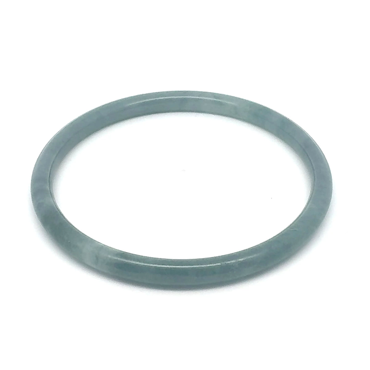 62.5 mm Celestial Blue Guatemalan Jadeite Thin Full-Round Hololith Bangle