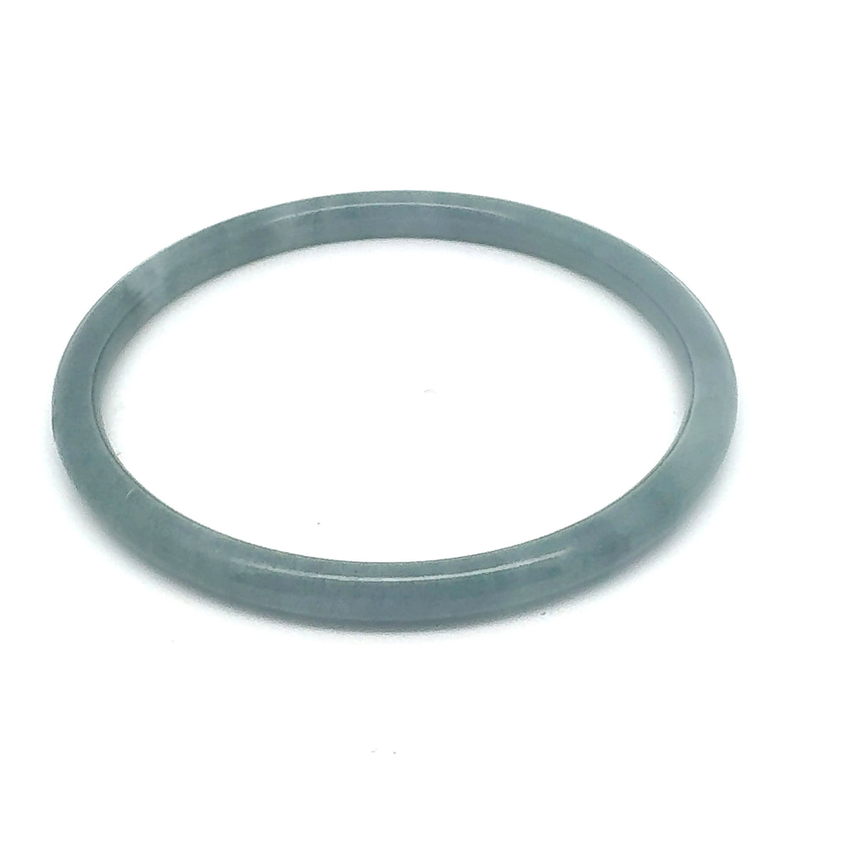 62.5 mm Celestial Blue Guatemalan Jadeite Thin Full-Round Hololith Bangle