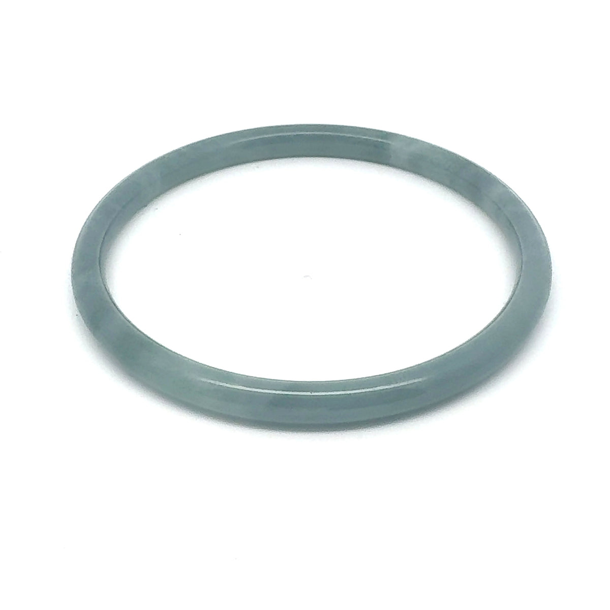 62.5 mm Celestial Blue Guatemalan Jadeite Thin Full-Round Hololith Bangle