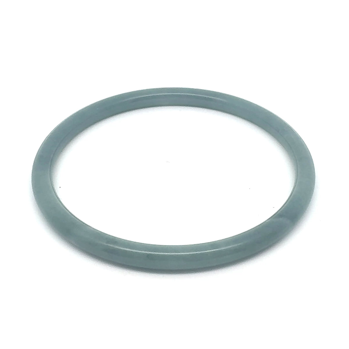 62.5 mm Celestial Blue Guatemalan Jadeite Thin Hololith Full-Round Bangle