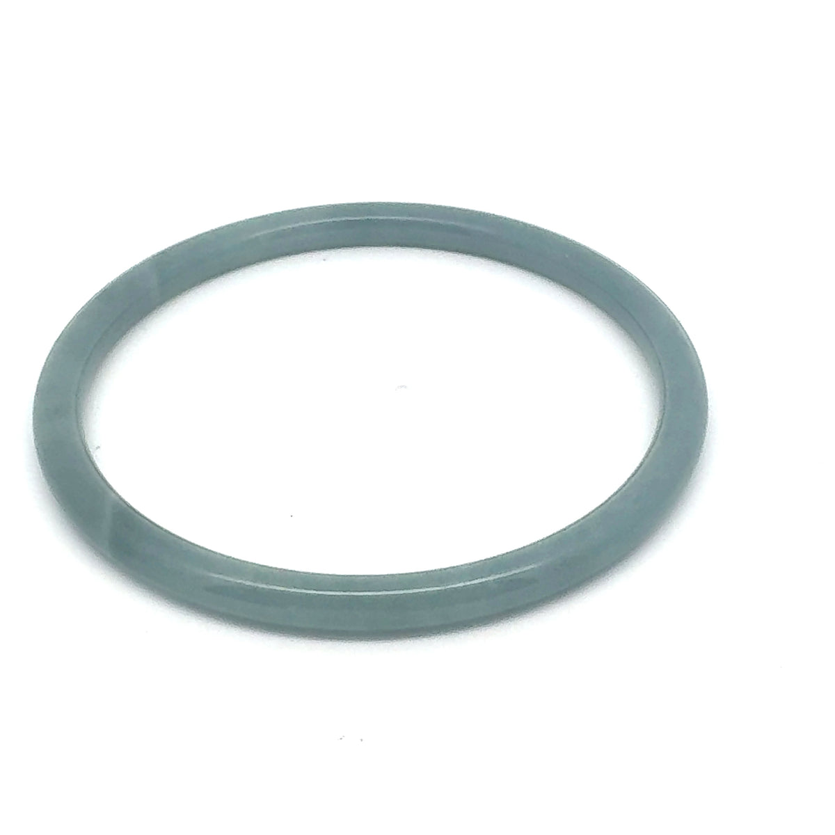 62.5 mm Celestial Blue Guatemalan Jadeite Thin Hololith Full-Round Bangle
