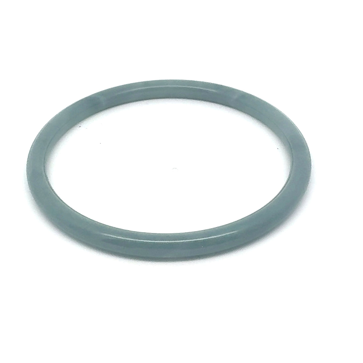 62.5 mm Celestial Blue Guatemalan Jadeite Thin Hololith Full-Round Bangle
