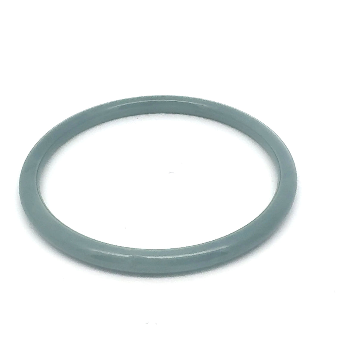 61 mm Celestial Blue Guatemalan Jadeite Thin Full-Round Hololith Bangle