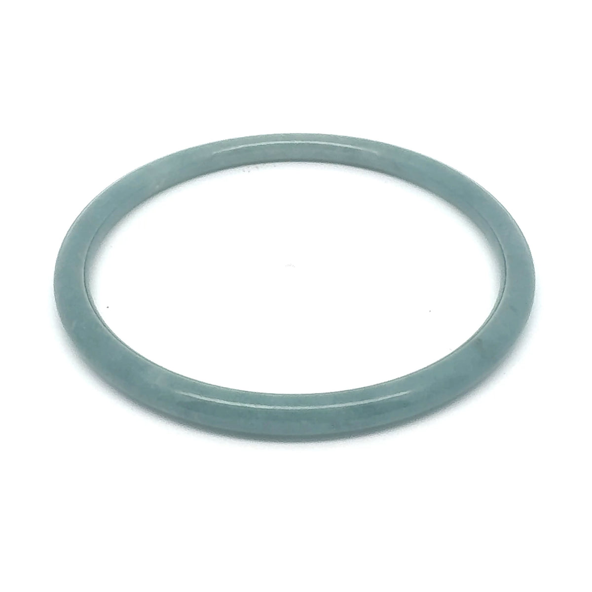 63.5 mm Celestial Blue Jadeite Thin Full-Round Hololith Bangle, Blue-Green