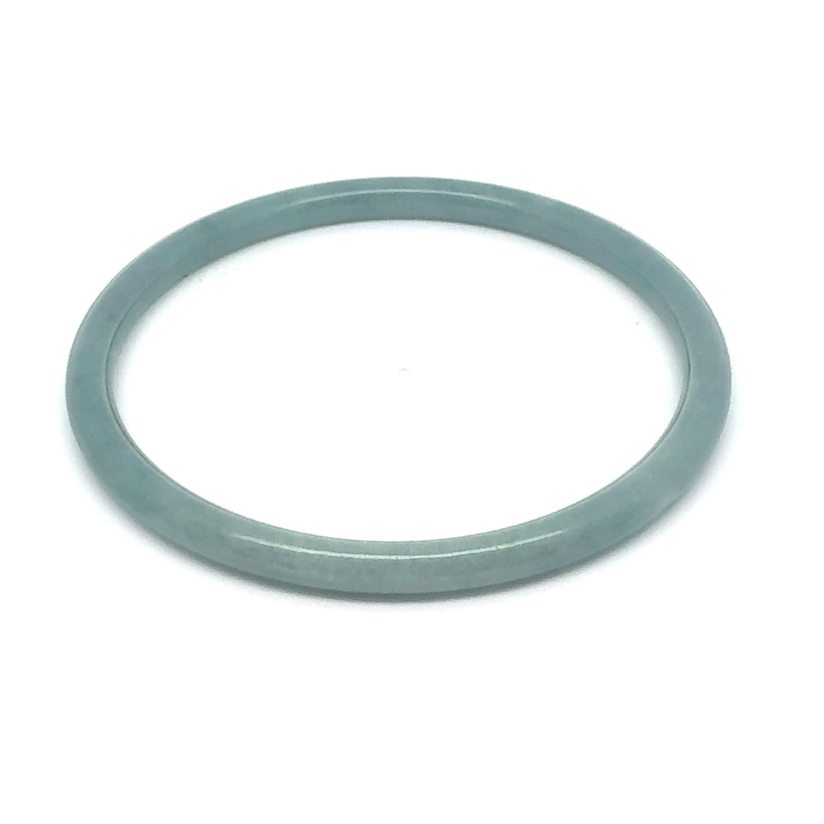 63.5 mm Celestial Blue Jadeite Thin Full-Round Hololith Bangle, Blue-Green