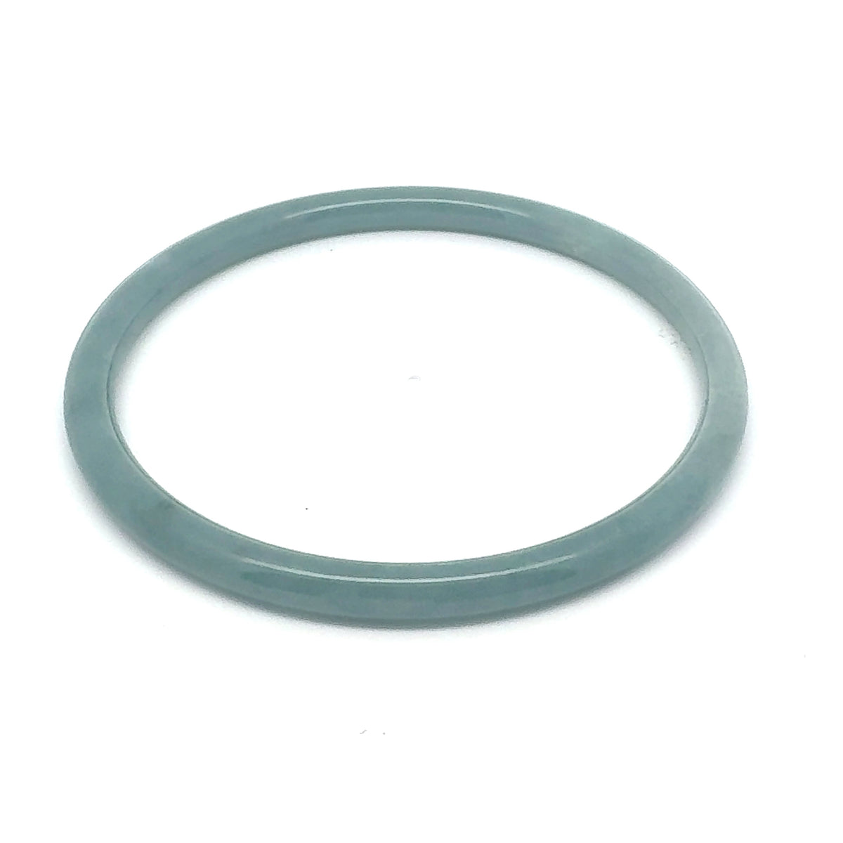 63.5 mm Celestial Blue Jadeite Thin Full-Round Hololith Bangle, Blue-Green