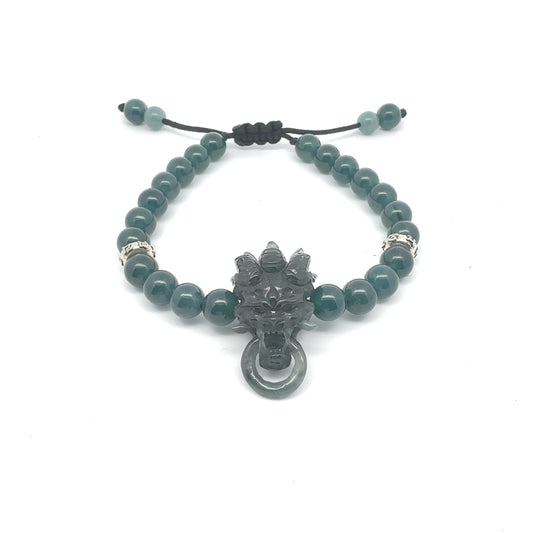 Princesa Blue Jadeite Dragon Knocker Bracelet | 7.5 mm