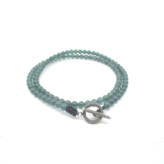 Princesa Blue Jadeite Necklace | 6.5 mm, 25 in