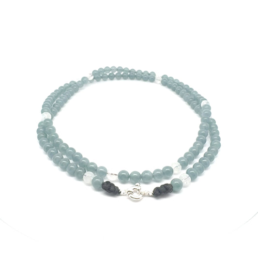 Icy Princesa Blue Jadeite & Moonstone Necklace | 30 in
