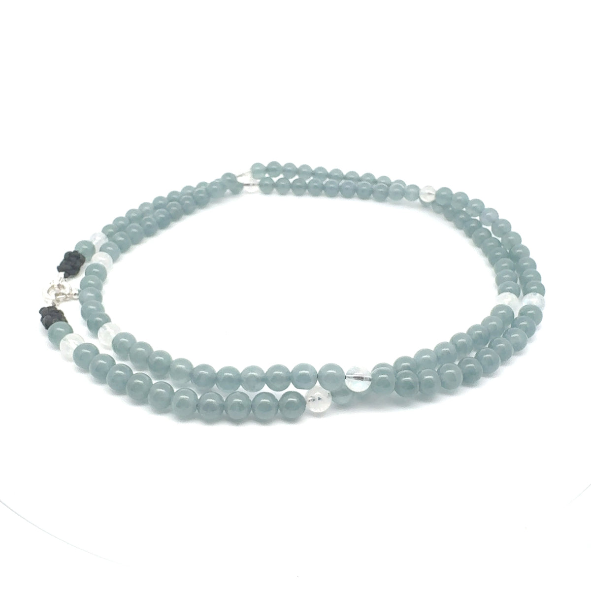 Icy Princesa Blue Jadeite & Moonstone Necklace | 30 in