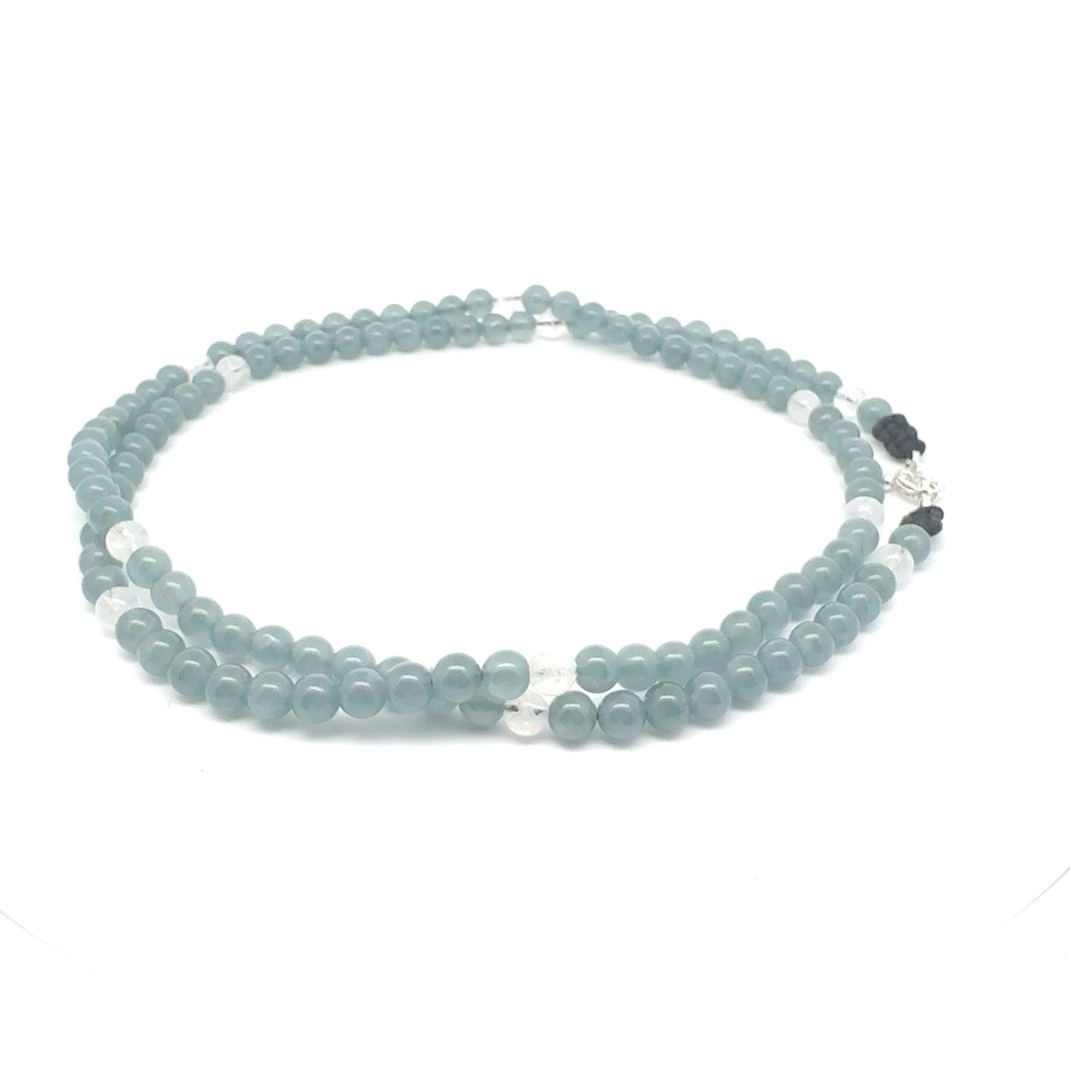 Icy Princesa Blue Jadeite & Moonstone Necklace | 30 in