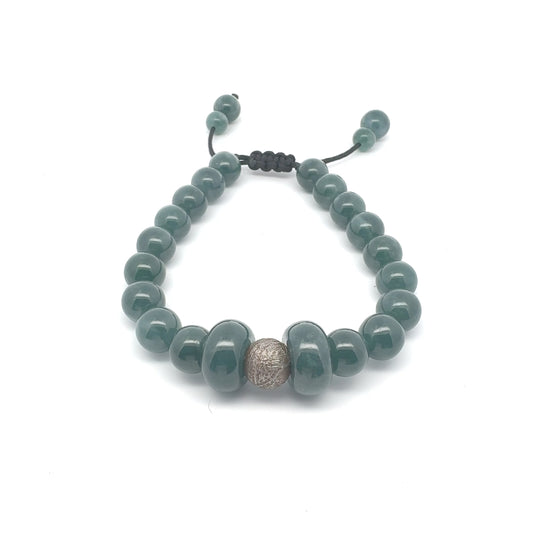 Princesa Blue Jadeite & Aletai Meteorite Bracelet | 10 mm