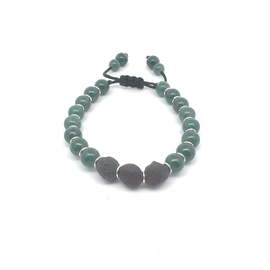 Princesa Blue Jadeite & Gobi Desert Agate Bracelet | 8 mm