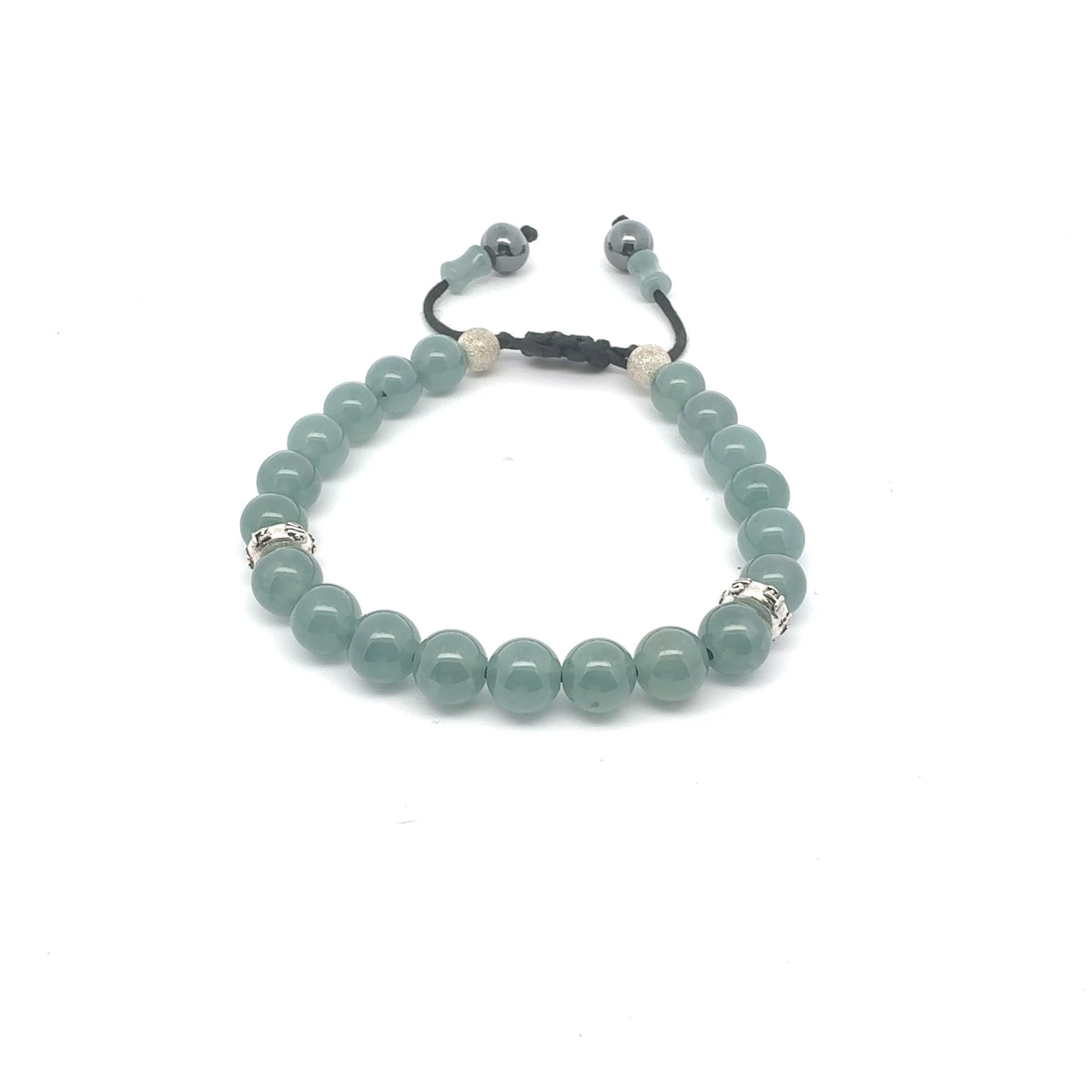 Icy Princesa Blue Jadeite & Hematite Bracelet | 8 mm