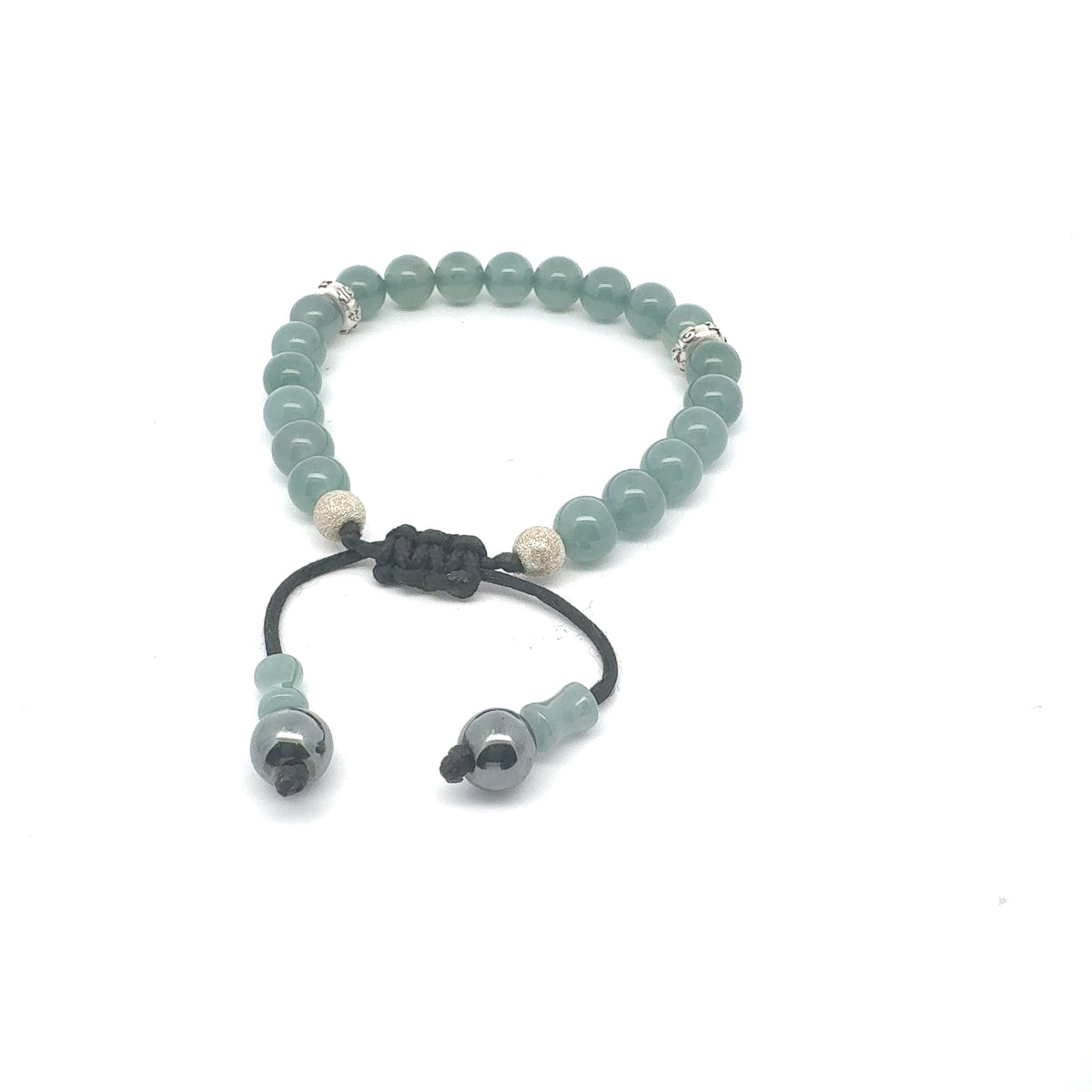 Icy Princesa Blue Jadeite & Hematite Bracelet | 8 mm