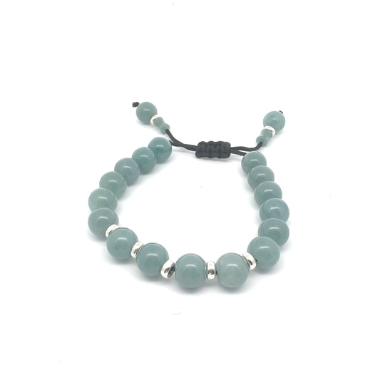 Celestial Blue Guatemalan Jadeite Bracelet | 10 mm