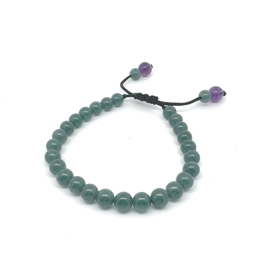 Princesa Blue Jadeite & Amethyst Bracelet | 7 mm