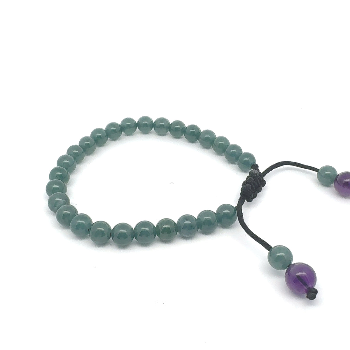 Princesa Blue Jadeite & Amethyst Bracelet | 7 mm